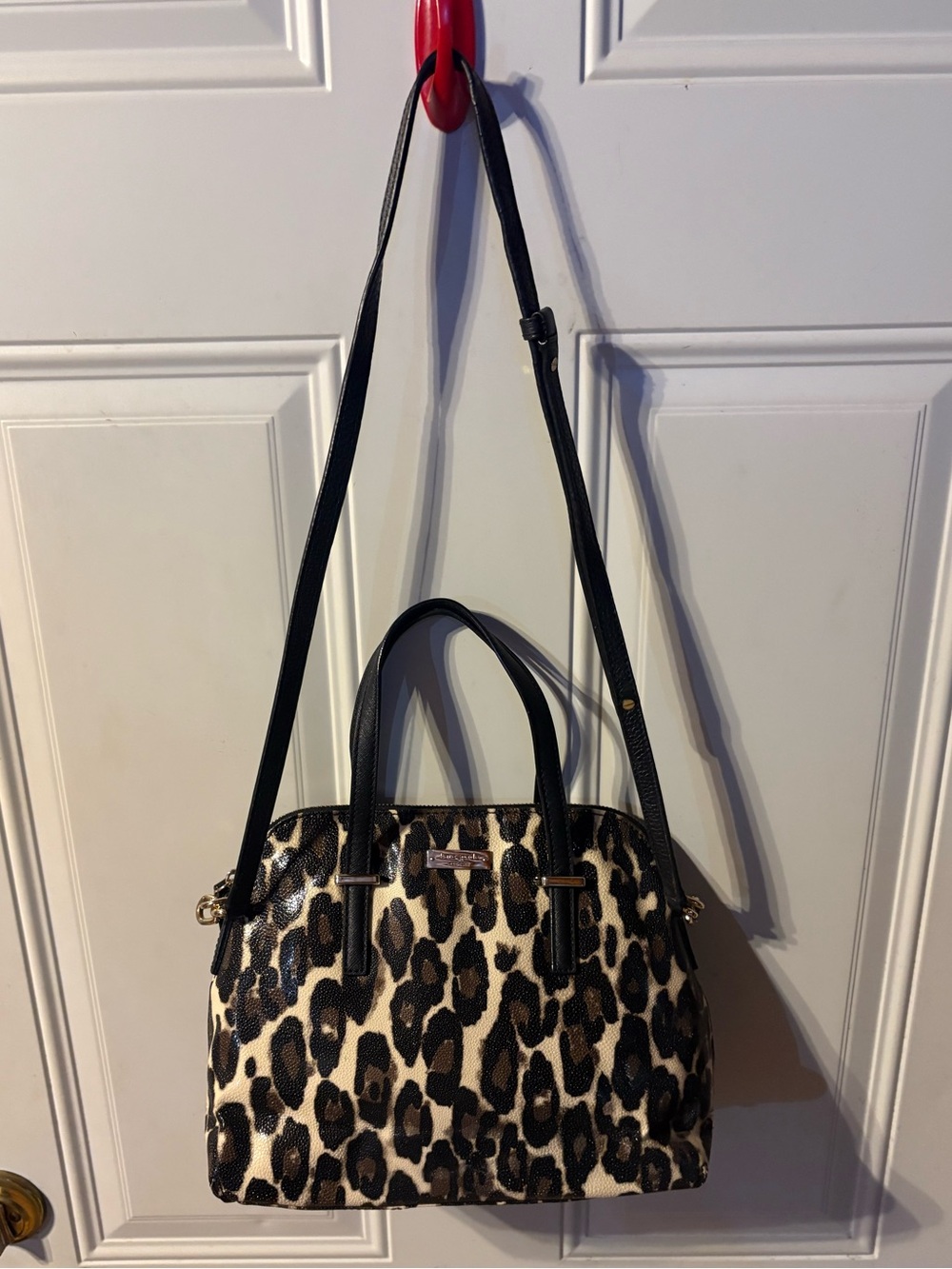 Kate Spade New York Leopard Print Satchel Crossbody Bag